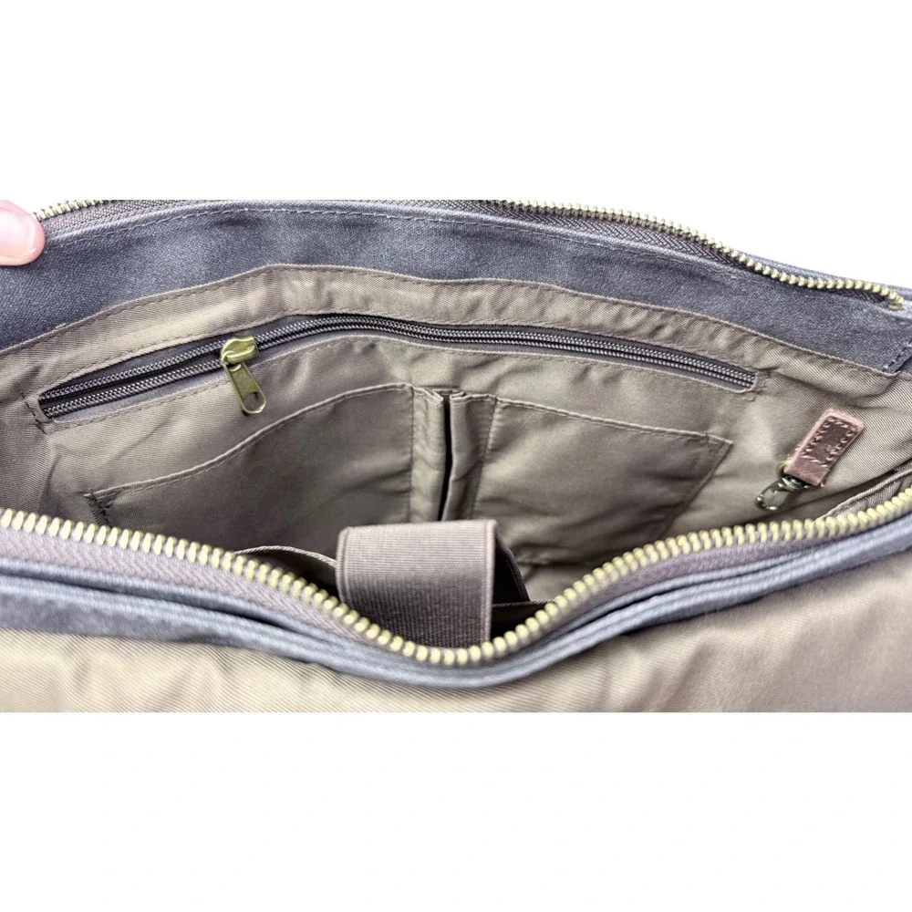SOAEON Canvas Leather Messenger Bag Satchel Crossbody‎ Dark Gray 3k
